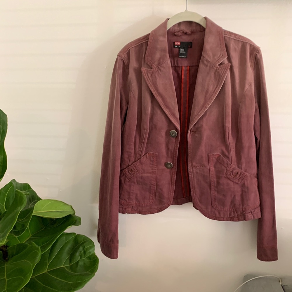 Women’s Diesel Jacket Denim Jean Burgundy XL